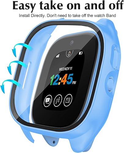 Miniatura 8 de Kuaguozhe Protector de pantalla de vidrio templado solo compatible con Gizmo Watch 3 para niños, color azul