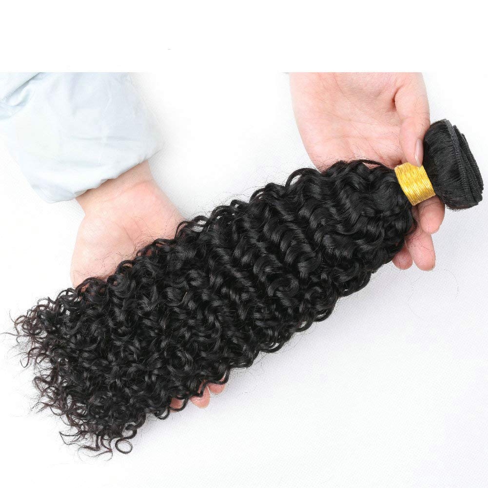 Ur Beautiful Brazilian Curly Hair Bundles - Unprocessed Human Hair, Kinky Curls, 14 Inch Natural Black (100+/-5g)/pc