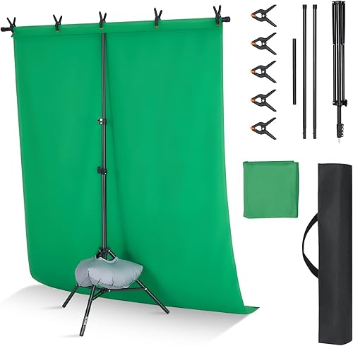 VEVOR Soporte de fondo resistente de 12 x 10 pies, soporte de fondo para fotografía de altura ajustable, sistema de soporte de fondo con 6