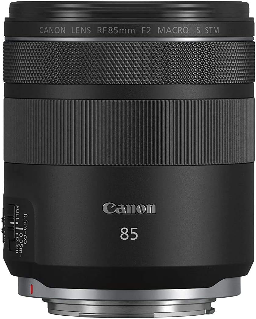 Canon RF 85mm F2 Macro is STM, Compact Medium-Telephoto Black Lens (4234C002) (Renewed)
