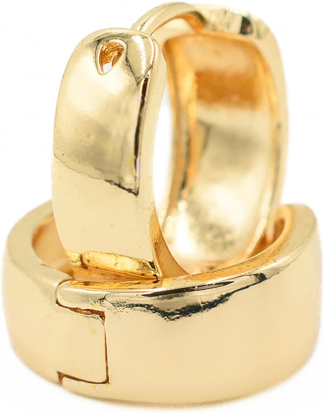 Gold Tone Hoop Earrings for Women, 18k Yellow Gold Filled (Classic Huggies)