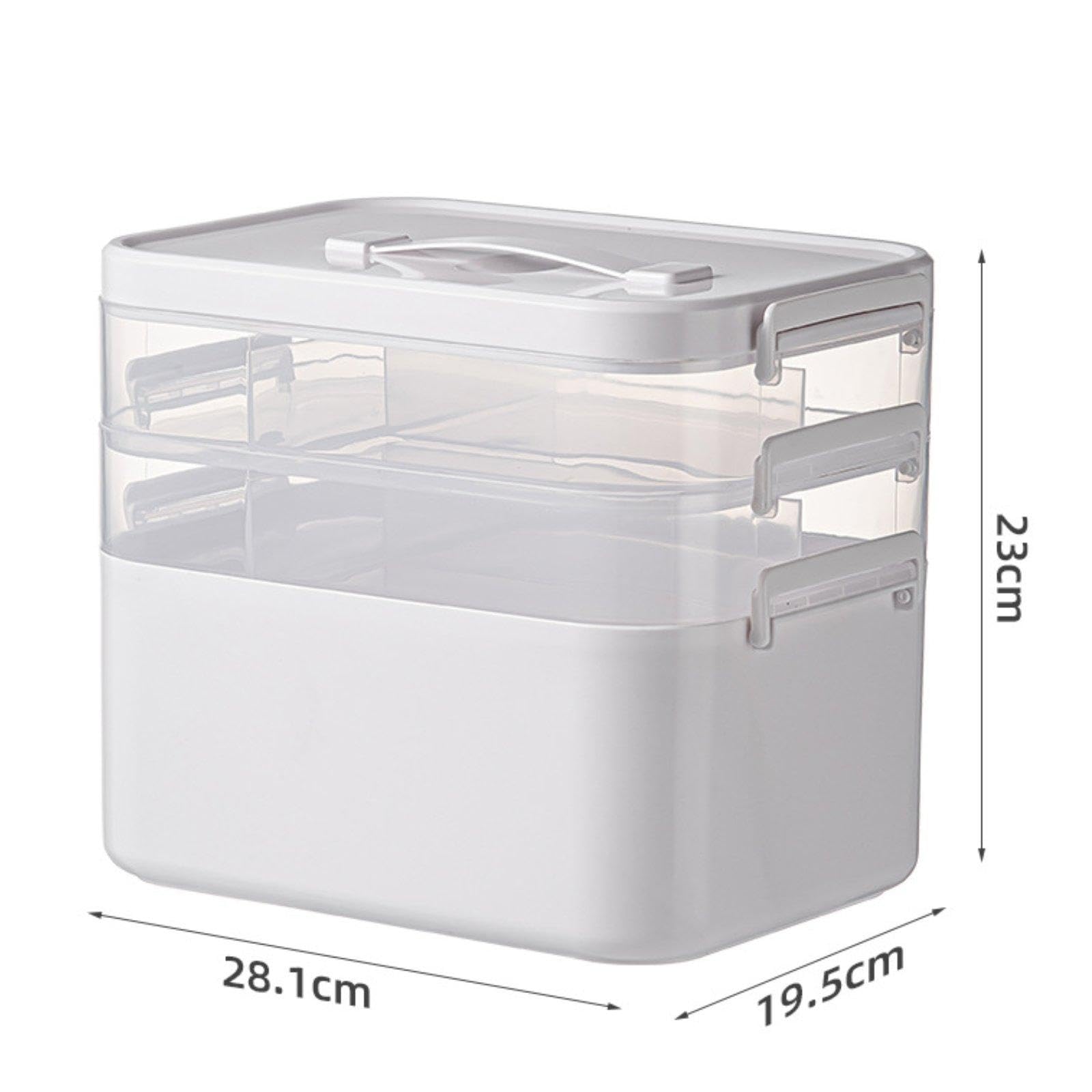 Organizzatore Medico, Kit di con Divisori, Scatola Portaoggetti per Materiali per Hobby, Scuola, Casa, Cosmetici, 28.1 X 19.5 X 23 Cm