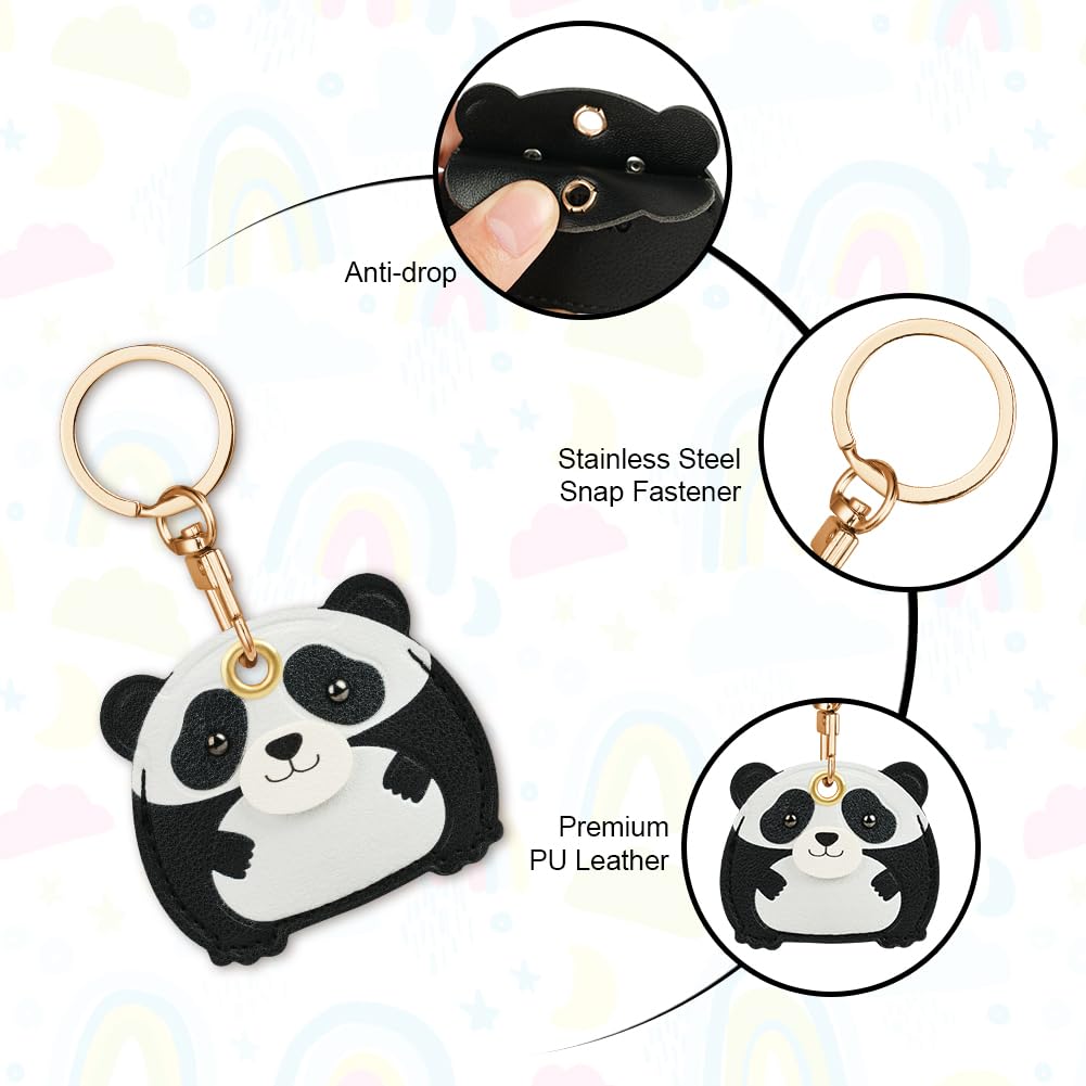 AXFEE Funda protectora de 360° para AirTag, llavero de piel con diseño de dibujos animados para Apple Air-tags, soportes para etiquetas de aire, funda protectora para etiqueta de aire, decoración para — view 3