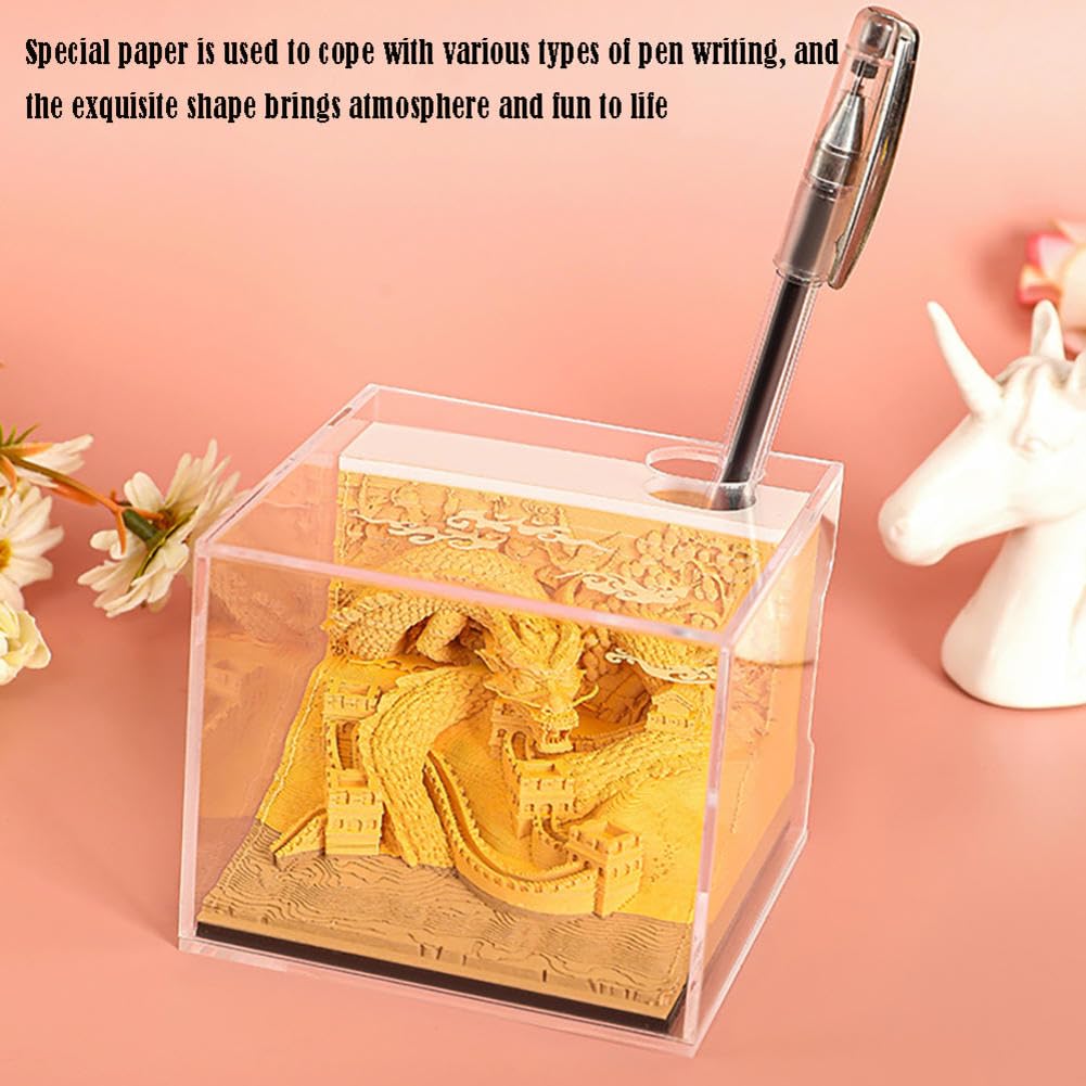 3d Sticky Notes, Kalendarz Smoka, To jest ręcznie podarta rzeźba z papieru