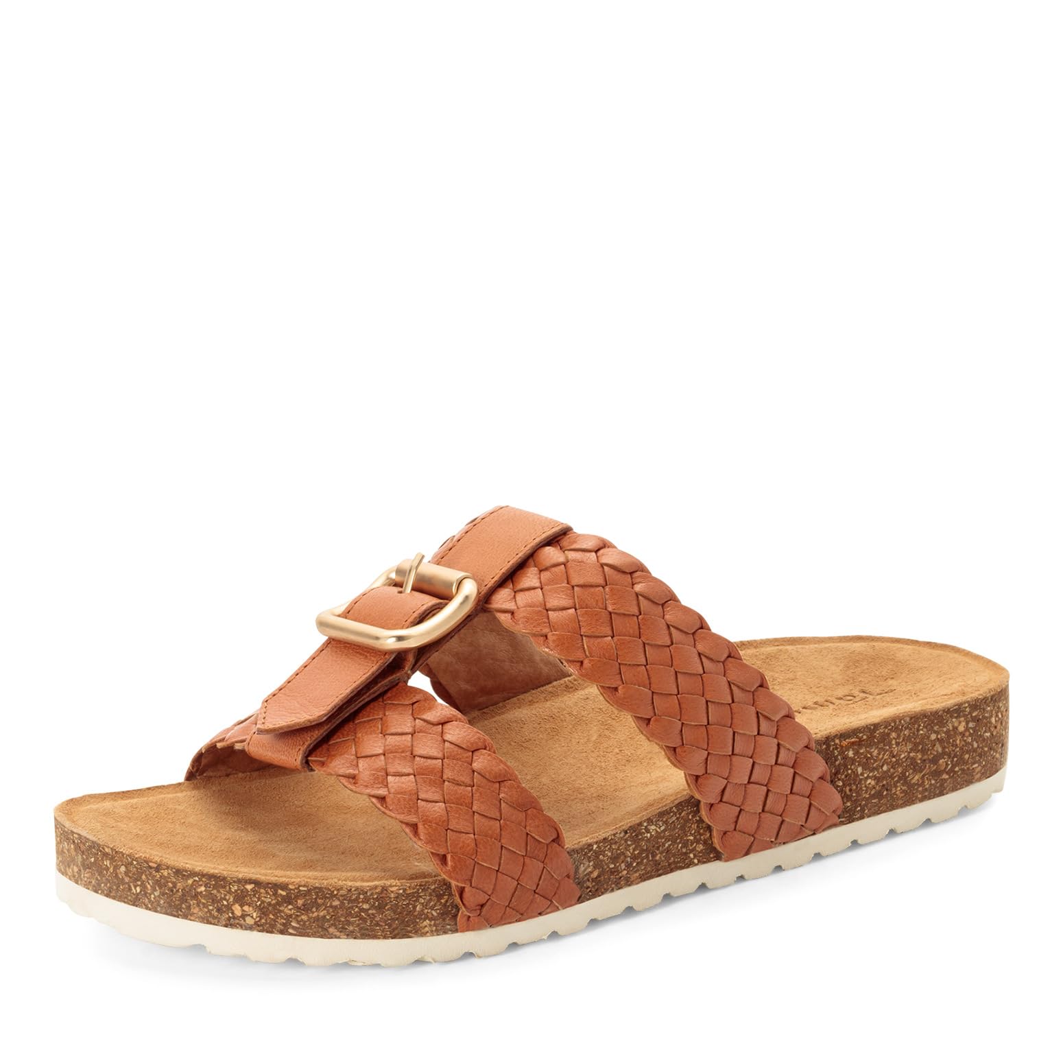 Tamaris Women's footbed mule leather flat brown 3.5 UK