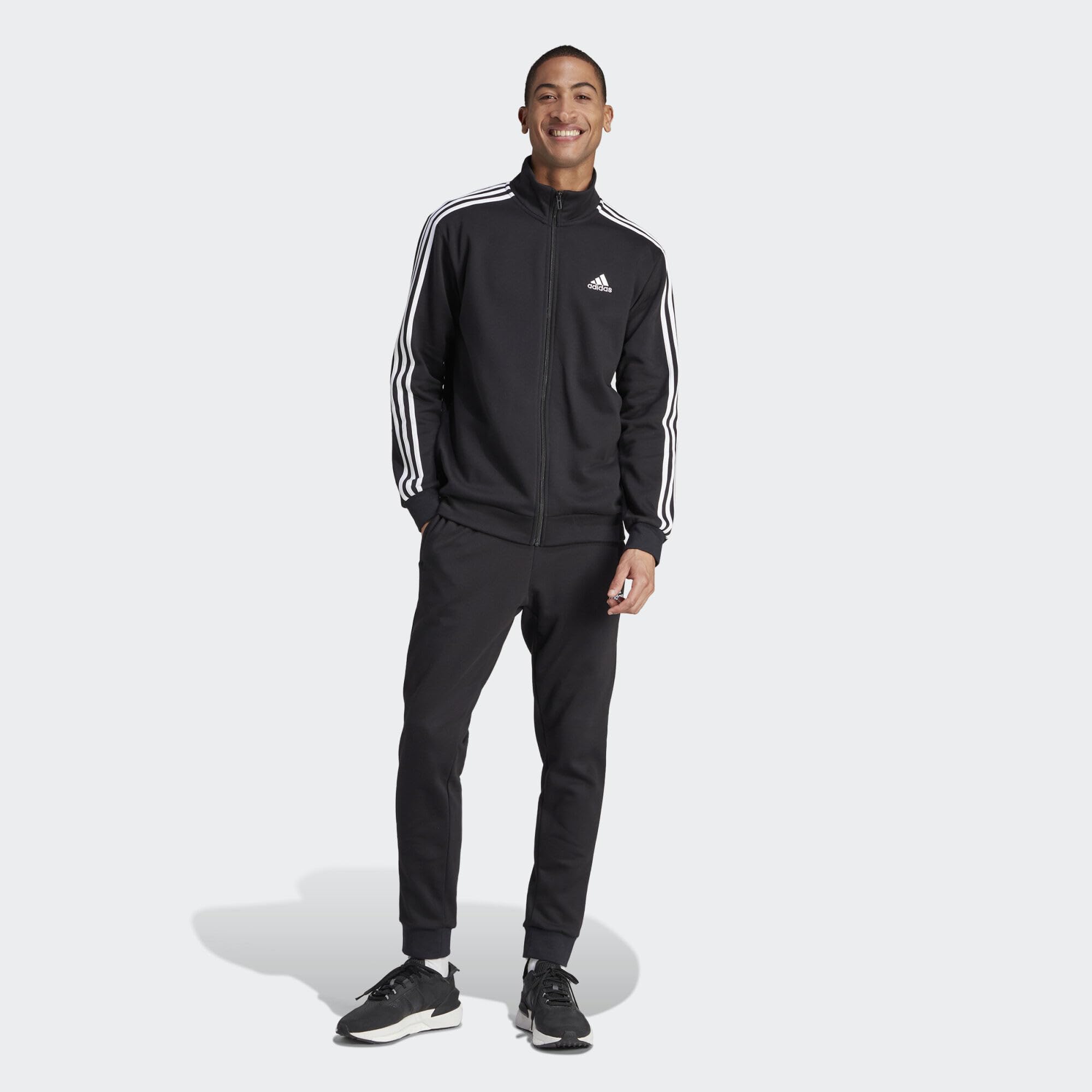adidas Basic 3-stripes Fleece Track Suit Tuta da allenamento Uomo (Pacco da 1)