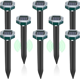 Mole Repellent Solar Powered - Ultrasonic Mole Repeller, Snake Repellent for Yard, Groundhog Skunk Vole Gopher Repellent for Lawns Garden Yard