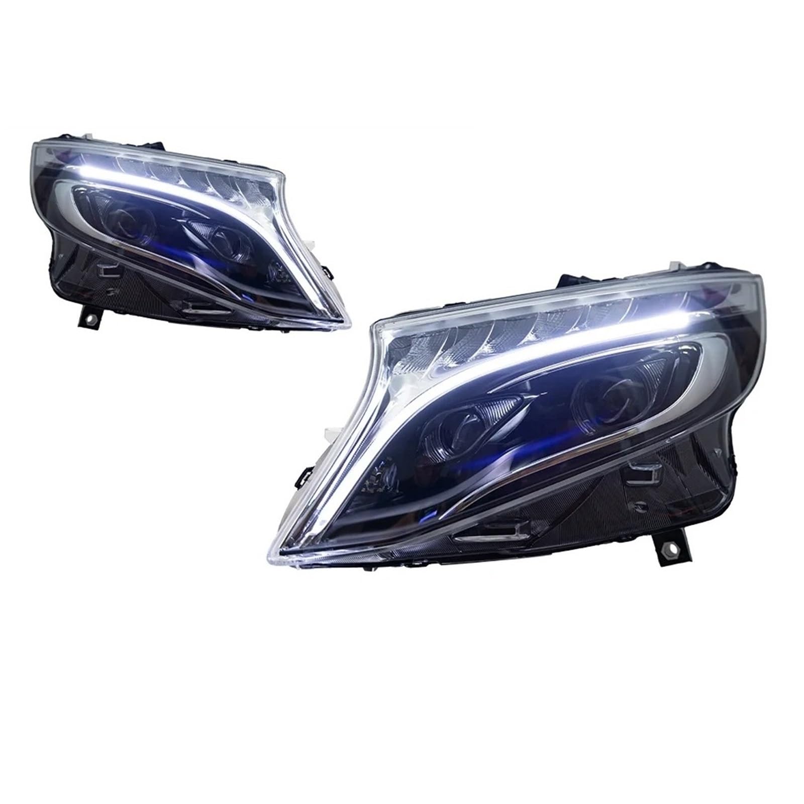 Faro Coche Faro Delantero LED Para Coche, Proyector DRL Dinámico Para Benz Para Vito 2013 2014 2015 2016 2017 2018 2019 W447 Faros Delanteros(For Left Hand Drive)