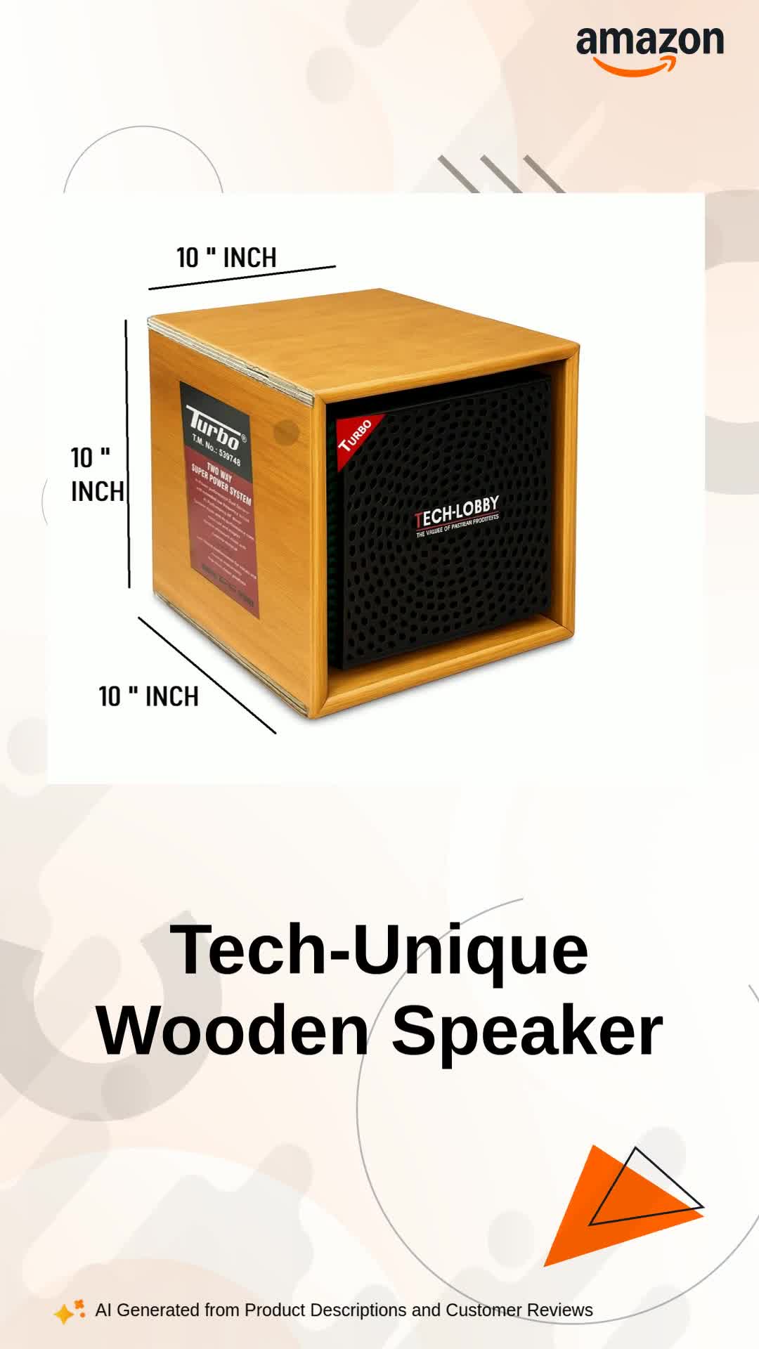 Tech-Uniuque 8 '' Inch Wodden Cabinet Multimedia Passive Speaker