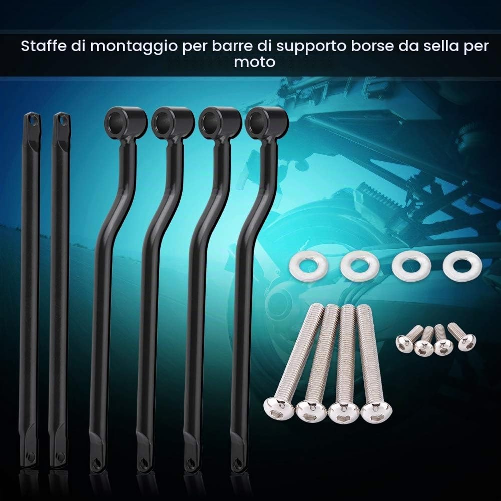 Qiilu Telaietto Moto Blaze Saddlebags Mounting Brackets Soporte Alforjas Moto Er6n Soporte Alforjas Moto Er6n Supporto per Borsa Sella per Moto, Acciaio Inossidabile Supporto per Borse Sella