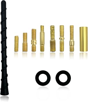 povtii Car Spiral Antenna, 7 Inch Auto Toppers Waterproof Retrofit Antenna Replacement, Flexible PVC Short Antenna Mast with Screw, Universal Exterior Car Accessories for Decoration