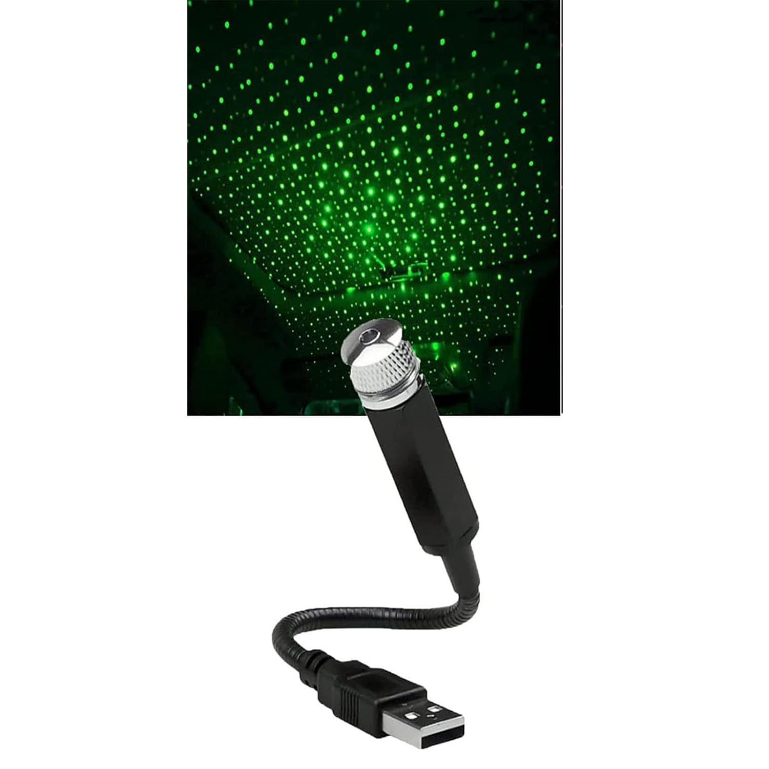 KitruiyMini Led Projection Lamp Star Night,Emrefashion Laser Lights,Emrefashion Mini Led Projection,Car and Home Ceiling Romantic USB Night Light-Plug and Play,Star Lights for Car (Green-1pcs)