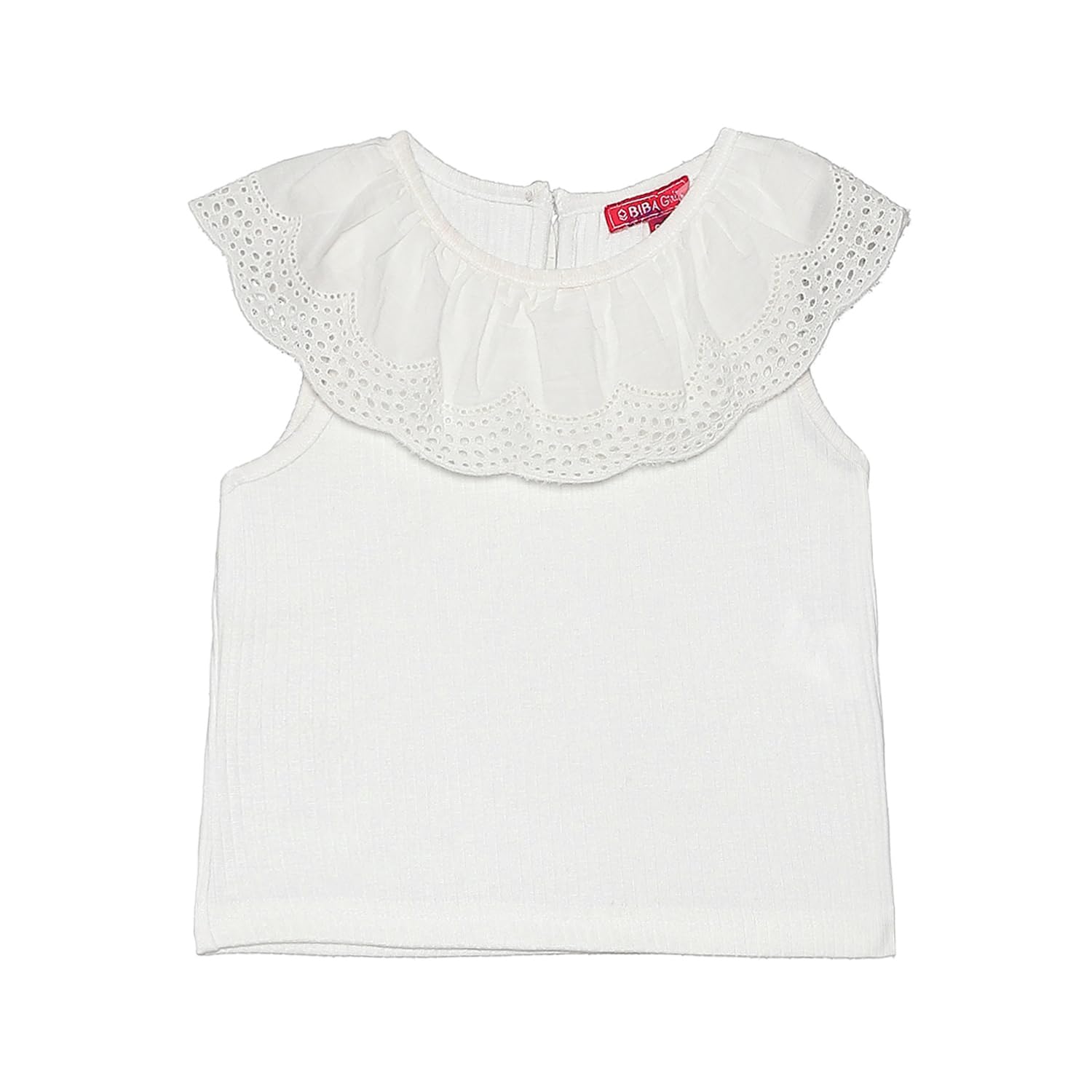 BIBA Girl Cotton Blend Straight Solid Top