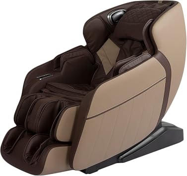 SL Track Full Body Massage Chair, Recliner with Zero Gravity Airbag Massage Chair Bluetooth Speaker Foot Roller USB Charger,Brown