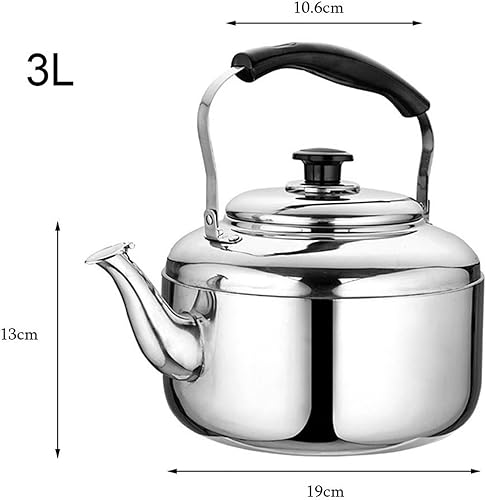 Miniatura 7 de BZGWECD Tetera para estufa tetera de acero inoxidable silbante mango ergonómico que se puede utilizar para calentar café con leche color un color