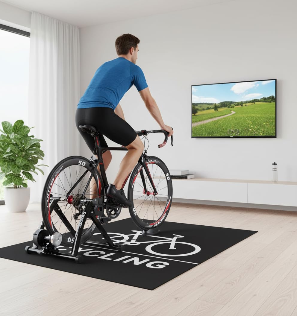 CXWXC Allenatore a rulli per bicicletta, pieghevole, in acciaio, con sgancio rapido, per bicicletta da 26 – 29 pollici, per allenamento in bicicletta, a casa, per interni