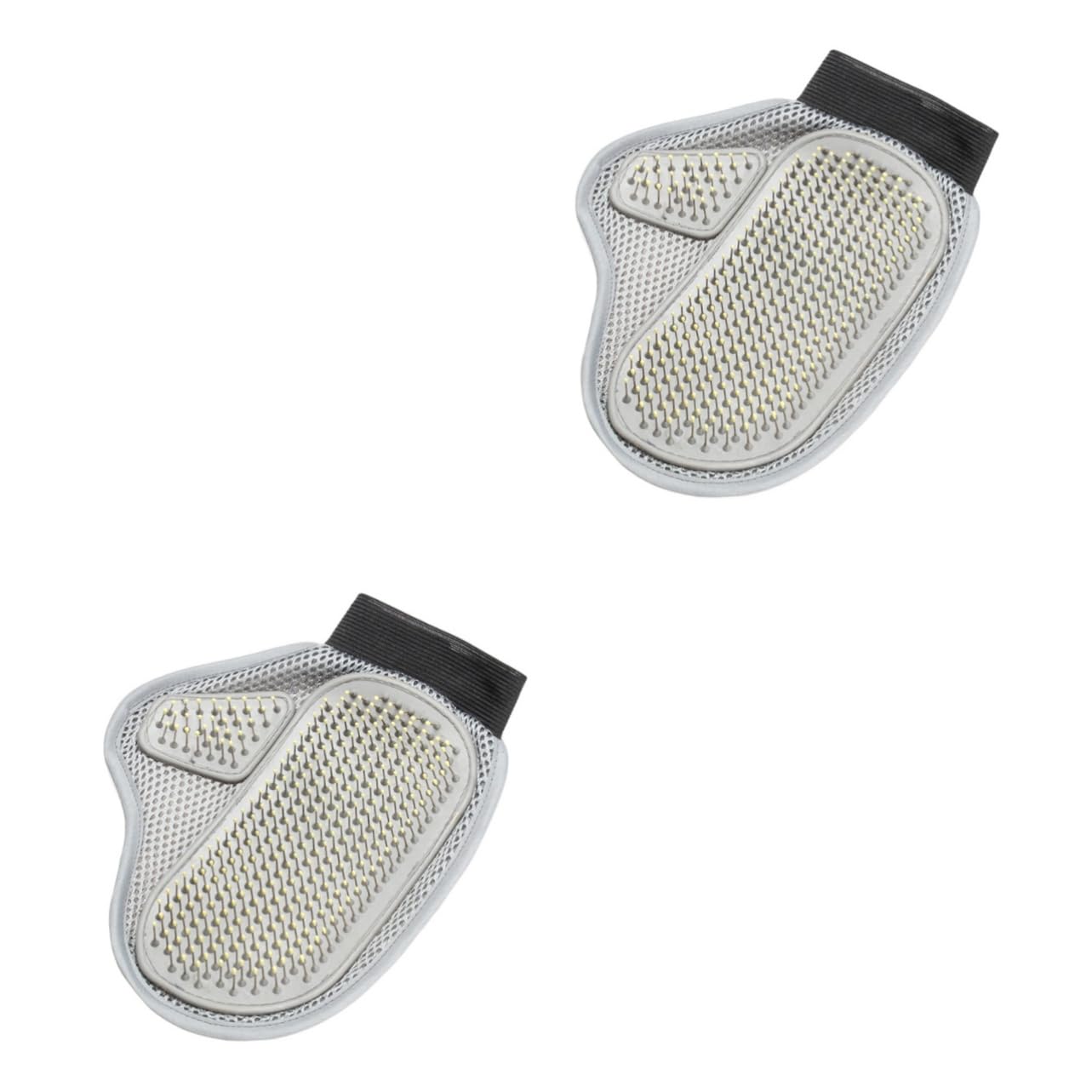 FOMIYES 2pcs Pet Hair Remover Mitt for Cats Grooming Glove with Rubber Tips Steel Needles for All of Fur