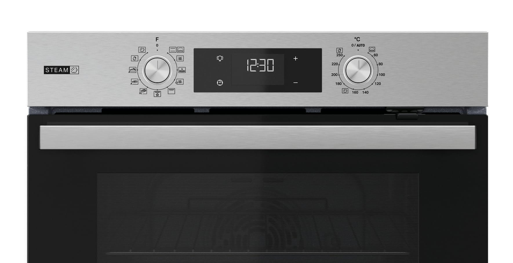 Bauknecht BBARS85HU1I - Horno empotrable (71 L, multifunción, 12 funciones, aire caliente, vapor suave, mordaza retráctil, acero inoxidable)