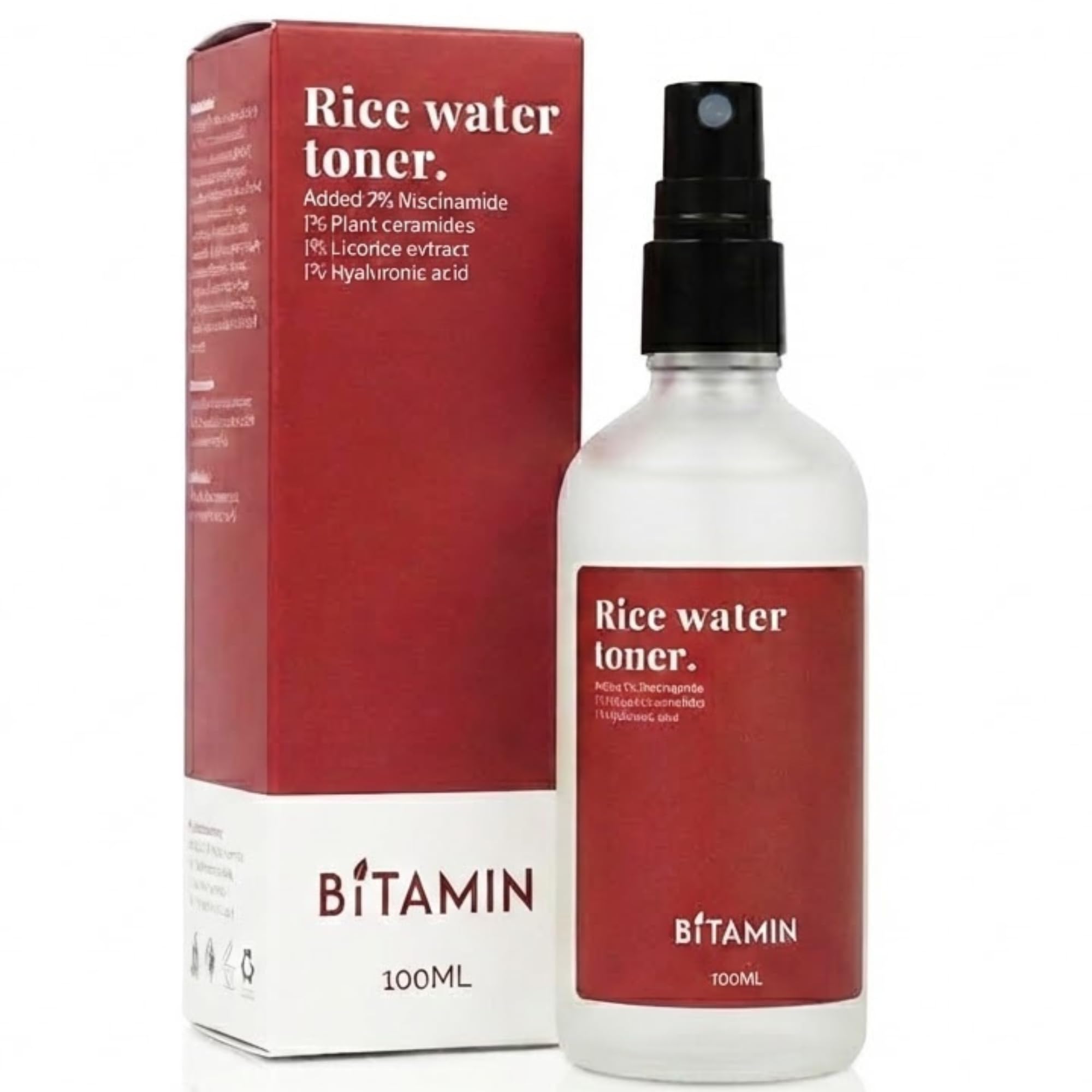 25% Japanese Rice Extract Face Toner, 5% Blend of Niacinamide + Ceramides & Licorise Extract, Alcohol Free Toner 100 ml (Pack of 1)