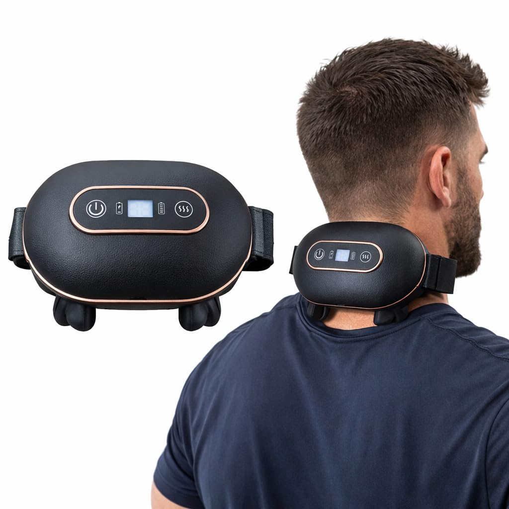 Massaggiatore cervicale e spalle elettrico – Nuovo modello 2026 – Massaggio Shiatsu Multi-Zone per collo, schiena e gambe – Riscaldamento 3 luci rosse – 3 livelli di intensità