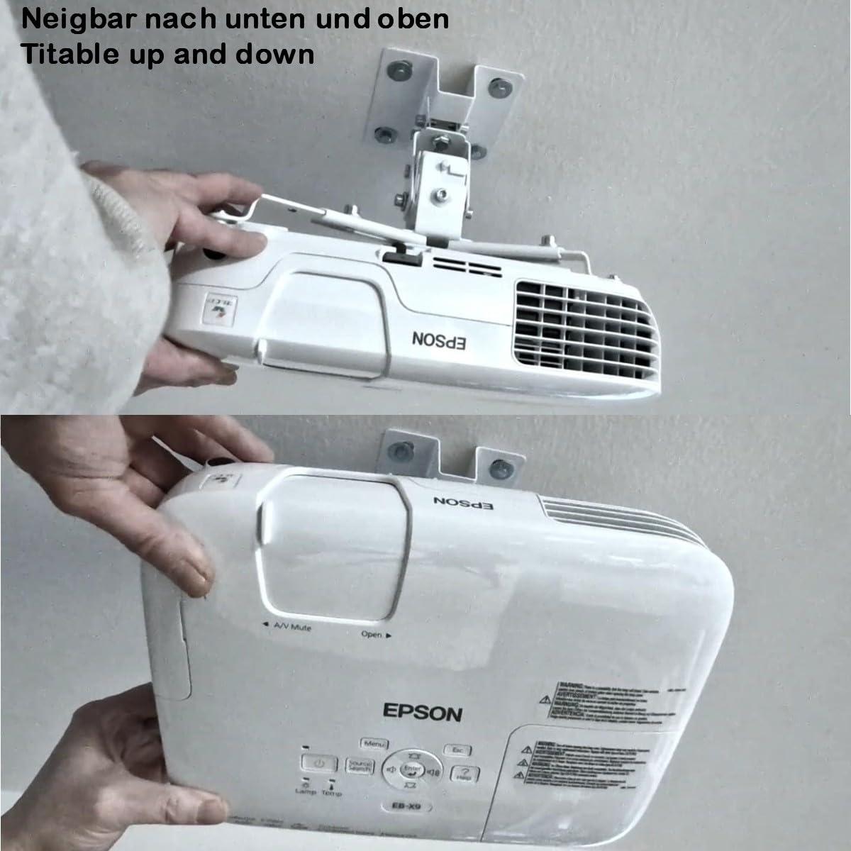 ELIX Supporto da soffitto adatto per proiettori Epson – premontato su misura per diversi modelli, garantisce una vestibilità precisa e un facile montaggio (Per Epson EH-TW840)