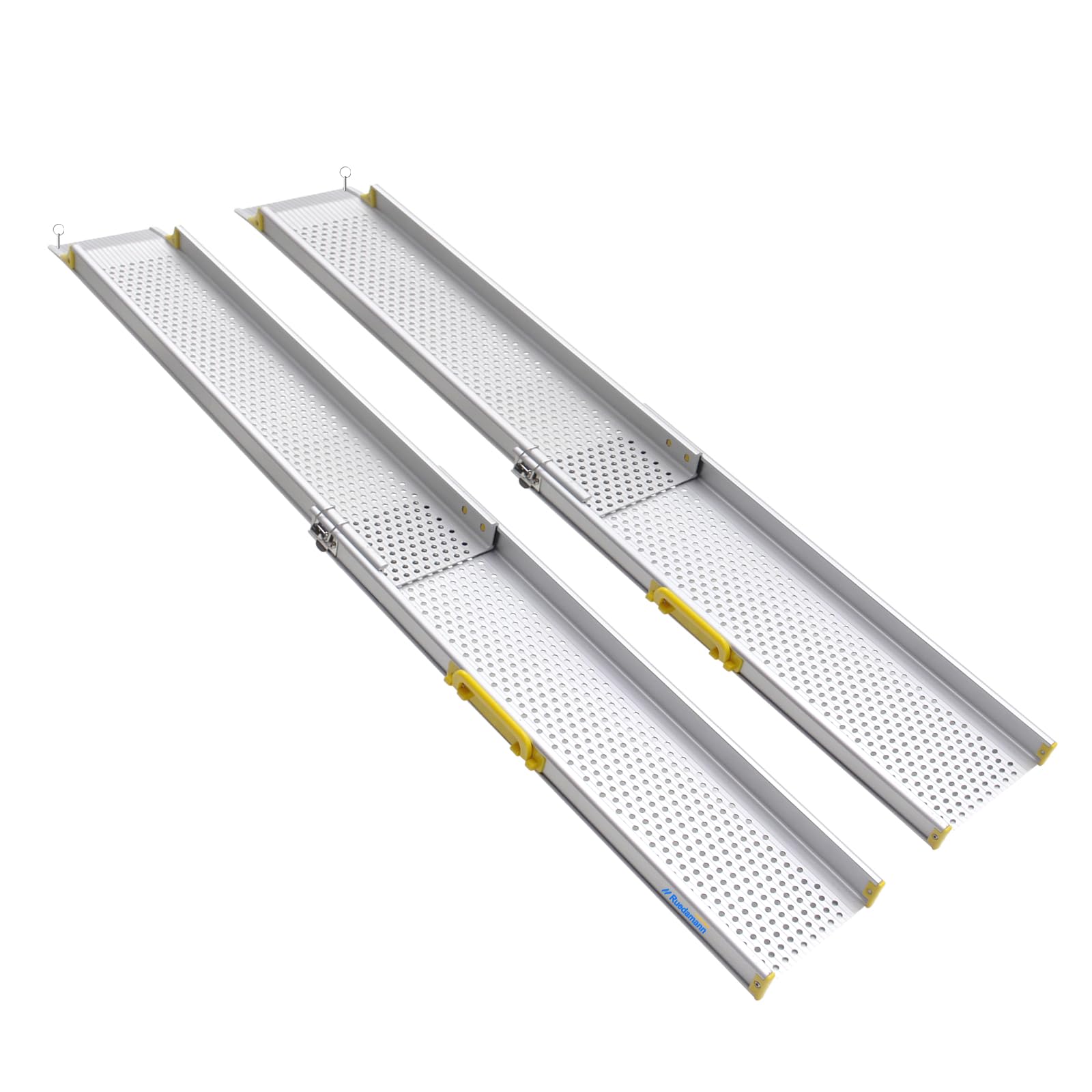 Ruedamann 6FT Portable Aluminum Wheelchair Ramp, 8" W, Holds Up to 600lbs, Two Section Telescoping Adjustable Non-Skid Ramp for Wheelchairs,Stairs,Steps,1 Set