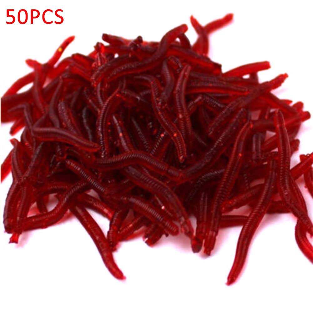 Set Di 100 Esche Morbide A Forma Di Lombrico – Scatola Portaesche Inclusa, Per Pesca In Acqua Dolce E Salata