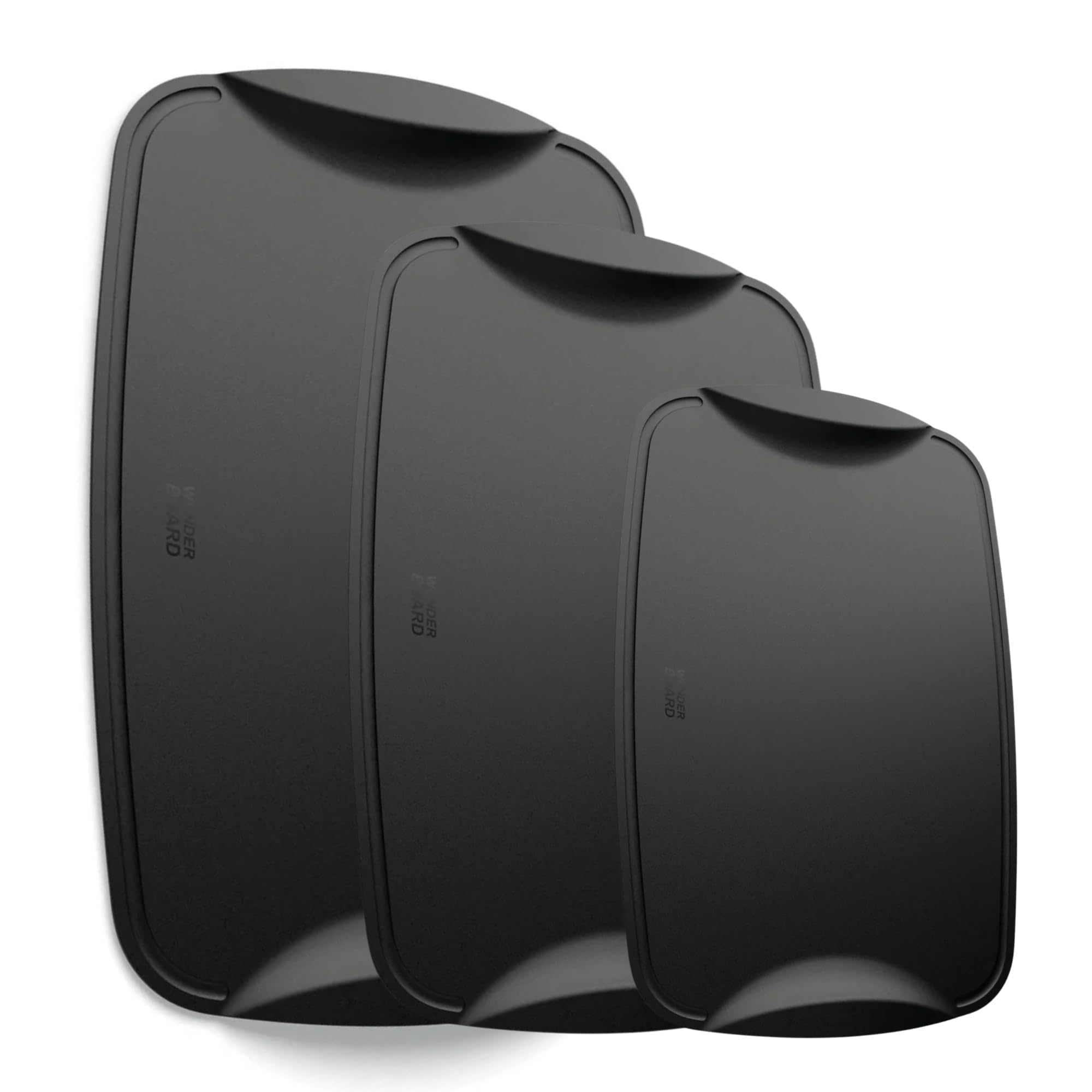 Wundermix – WunderBoard V2 Schneidebrett – 3er Set – Midnight Black | Flexibel & messerschonend, Schneidematte & Einfüllhilfe, hochwertiges Schneidebrett, spülmaschinengeeignet