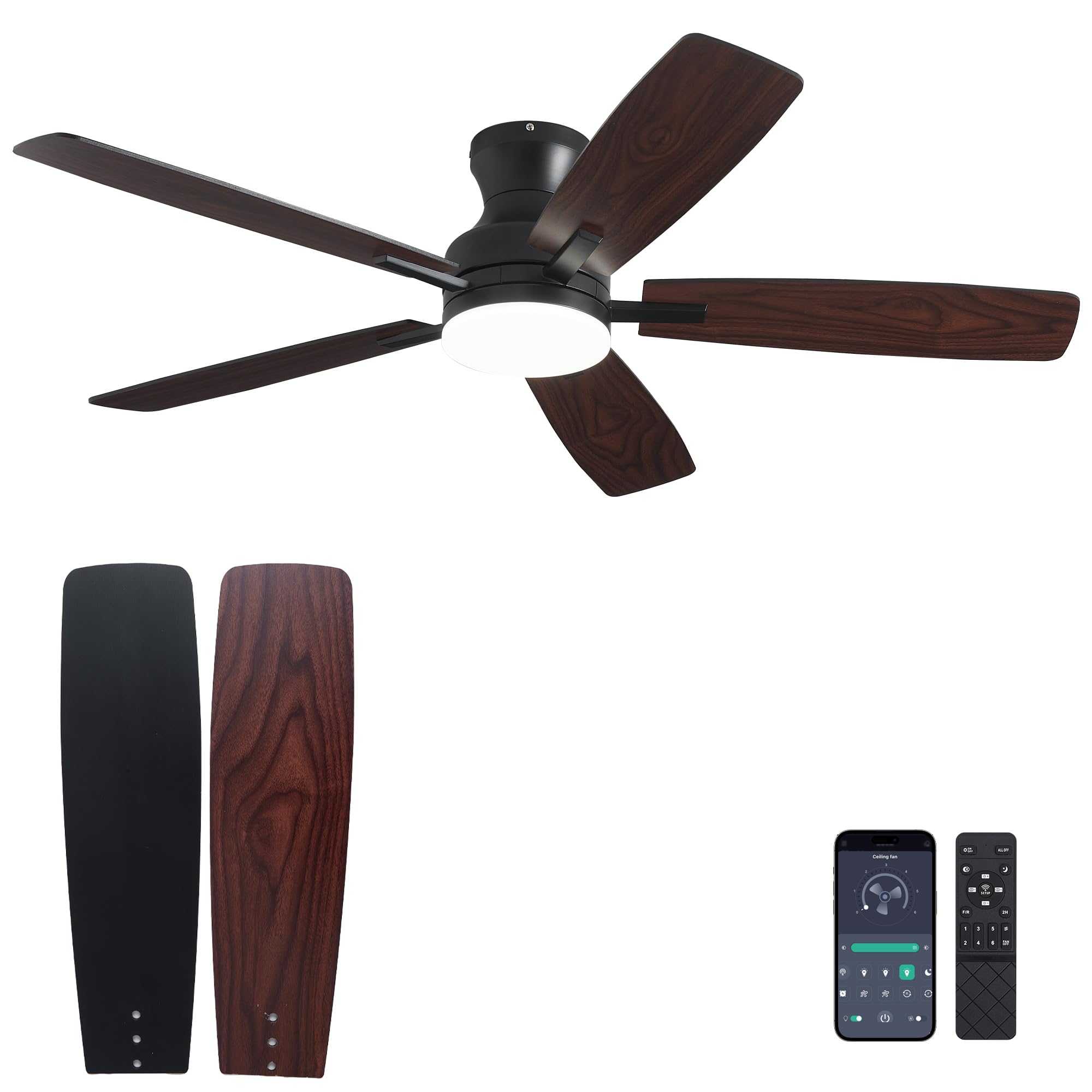DIAMONDFORGE 52 inch Flush Mount Ceiling Fan