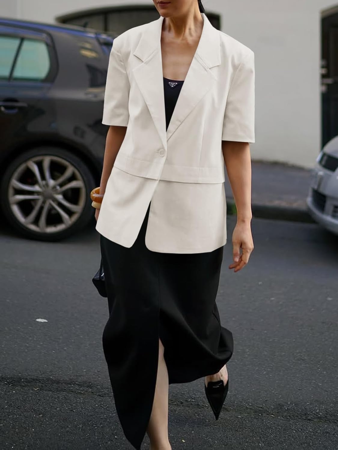 Cicy Bell Womens Dressy Casual Short Sleeve Blazer Summer Oversized Loose Fit Work Office Lapel Suit Jacket - Image 5