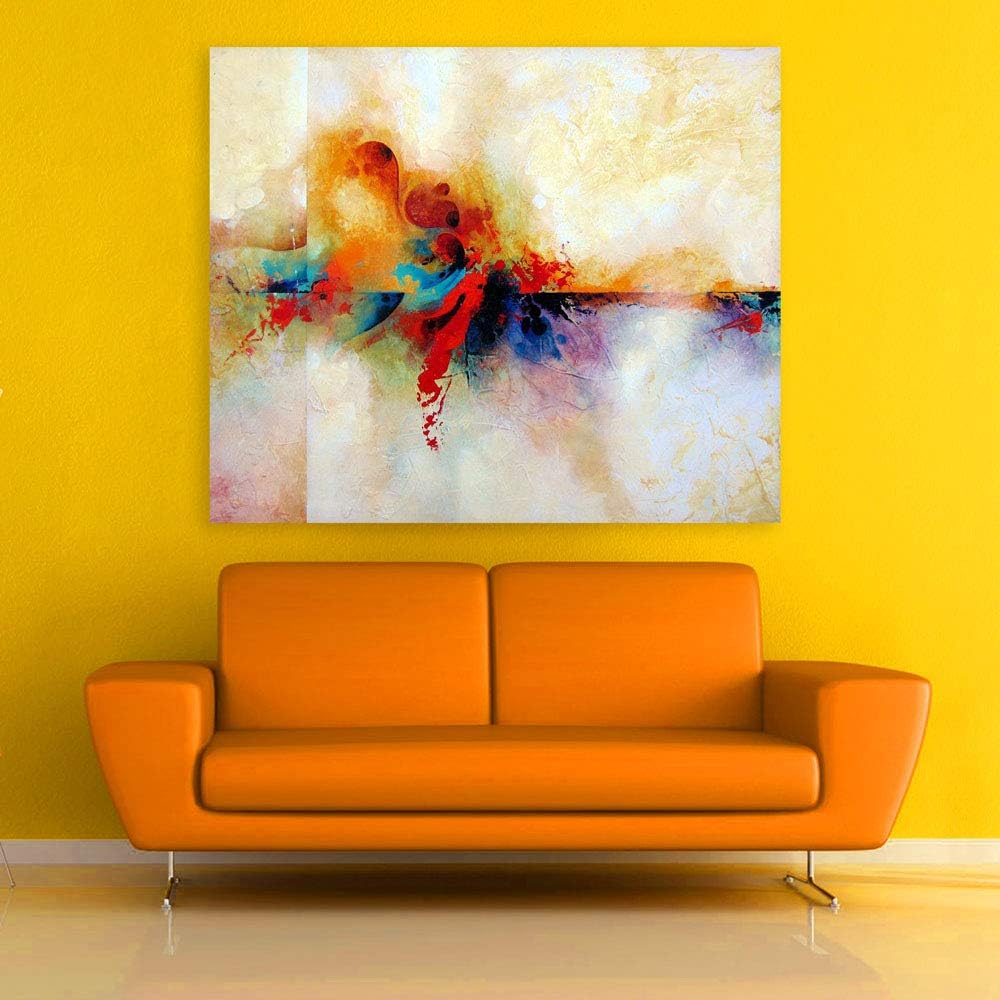 Inephos Framed Canvas Painting - Toe the Line - Abstract Theme Beautiful Wall Painting for Living Room, Bedroom, Office, Hotels, Drawing Room (85cm X 70cm)