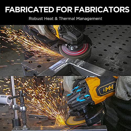 Motorhead 20V Ultra 4-1/2" Inch Cordless Angle Grinder, Lithium-Ion, 10000Rpm, 3 Position Handle, Paddle Switch, 2Ah Battery, (3) Cutting, Grinding & Polishing Wheels, Usa-Based (Mh-03-Ag-B1-0-2) #TOP1