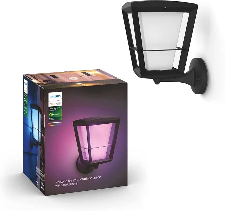 Econic White and Colour Ambiance LED Smart Garden Wall Light