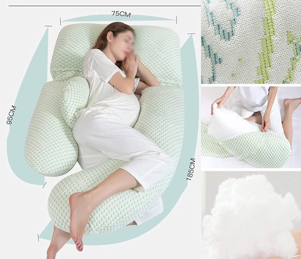 Almohada de Lactancia, Almohada de Embarazo, Almohada de Cuerpo Entero Desmontable en Forma de U, Almohada de Lactancia y Maternidad para Soporte de Espalda, Caderas, piernas y Vientre para