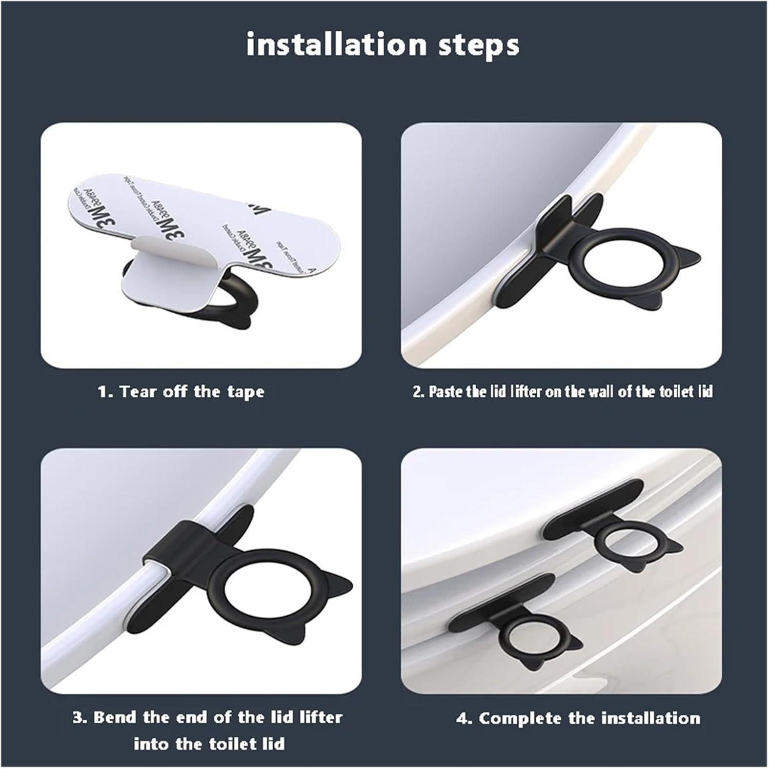 20 Pcs Toilet Seat Lifters Multifunction Silicone Self-Adhesive Cabinet Door Handle Avoid Touching Lid Wc Accessories(Orange)