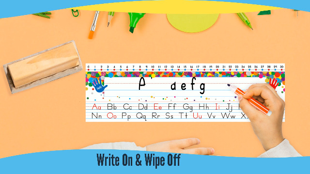 Lot De 25 Plaques Nominatives Pour Bureau école - Avec Alphabet Guide, 10 X 26 Cm, Réutilisables, Pour Maternelle Et Primaire