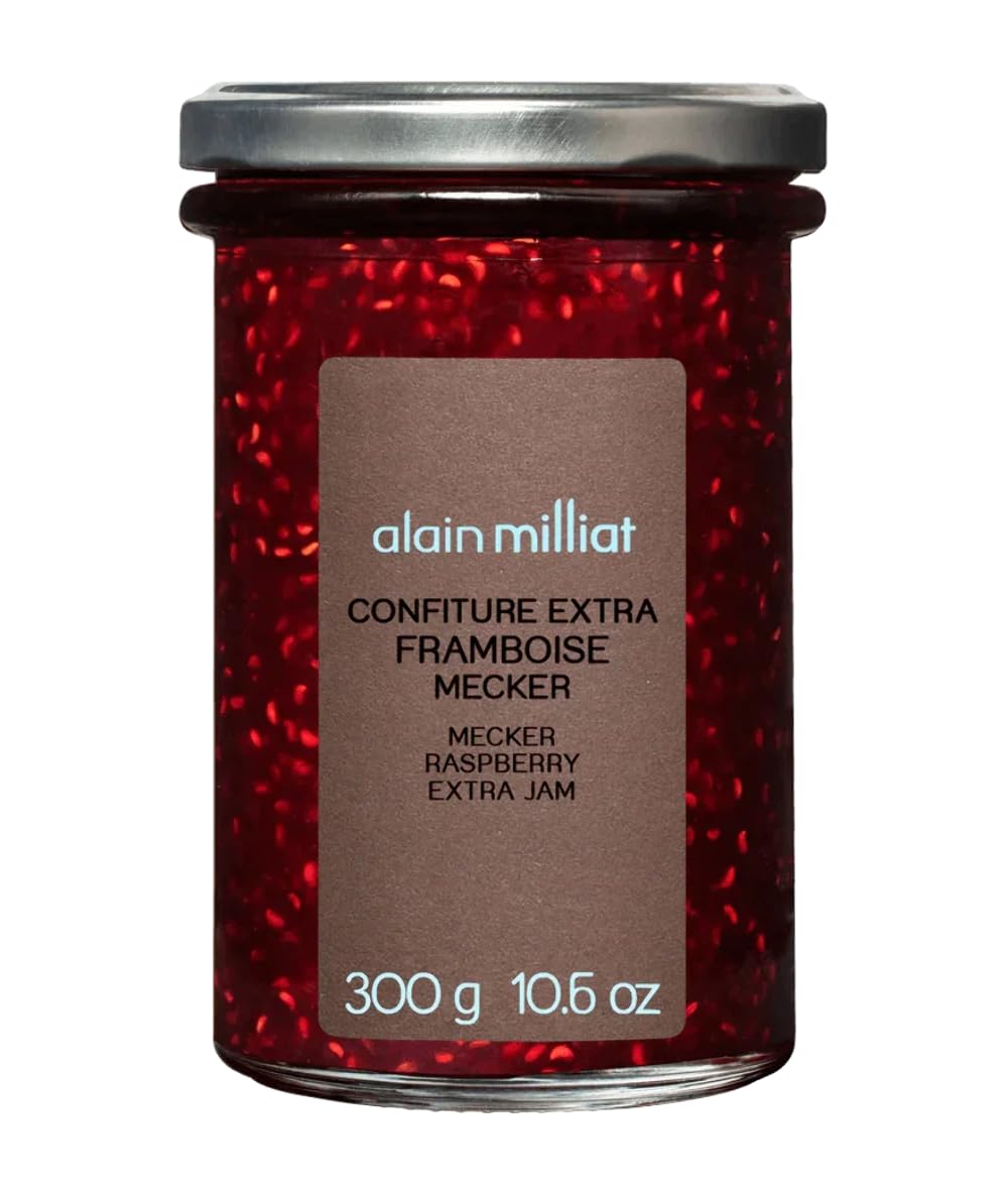 Alain Milliat Mecker Raspberry Jam, 10.6 Oz (One 300g Glass Jar)