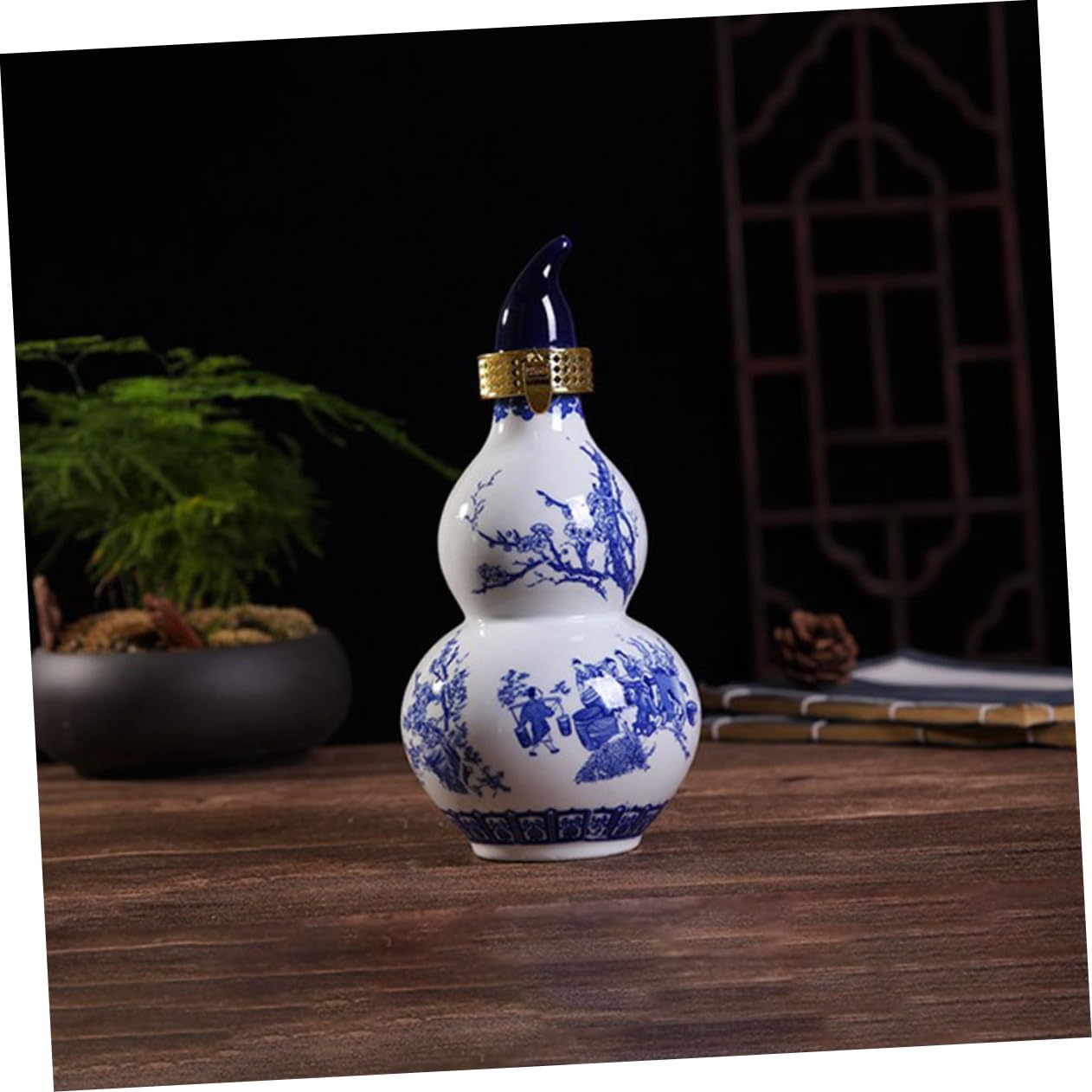 ユニークな黒い陶器ボトル 王冠付き ユニークな黒い陶器ボトル 王冠付き