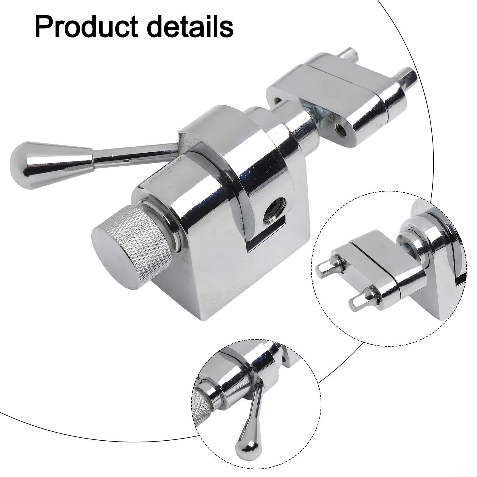 Set di colino per tamburo rullante, in lega di zinco, regolabile, per la manutenzione della batteria, 9 x 4 cm, argento, nero (argento)