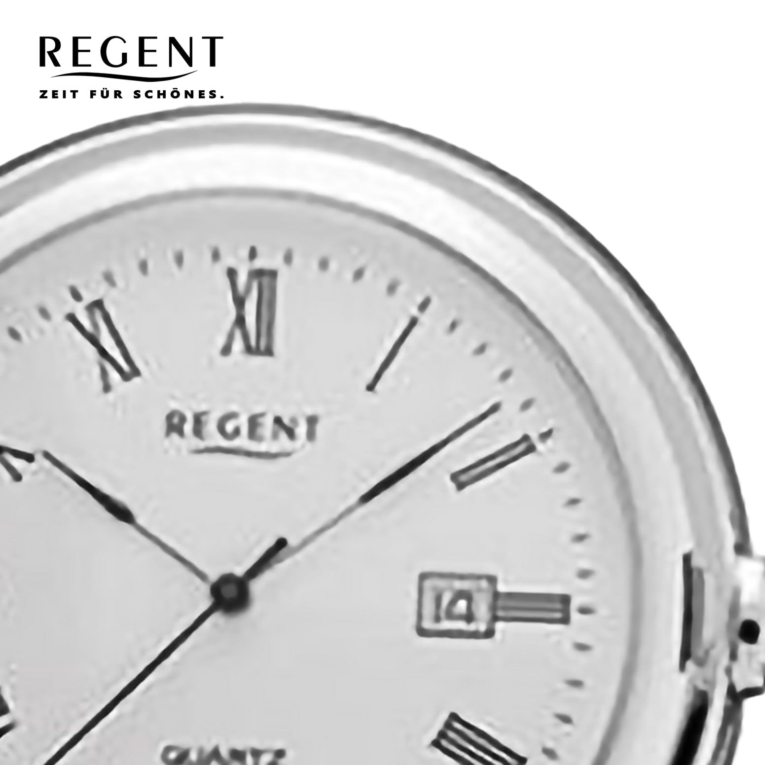 REGENT Herren Taschenuhr Savonnette Klappdeckel 47 MM Quarz Weißes Zifferblatt Römische Zahlen Datum