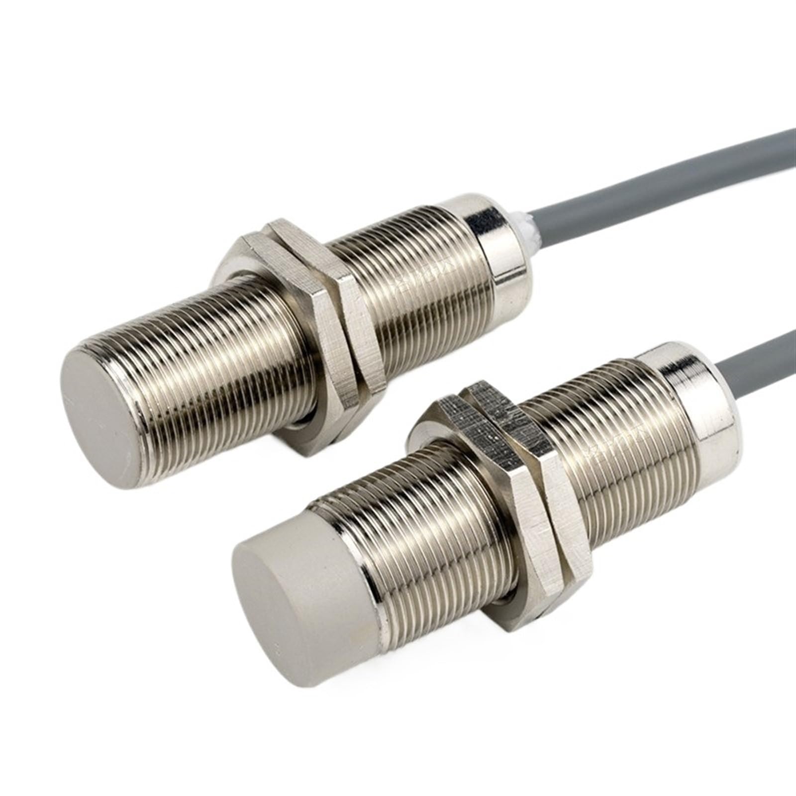 1 Uds interruptor de Sensor inductivo M18 con rosca sin rosca NPN PNP 3 cables interruptores de proximidad NO NC 5mm 8mm 12mm 16mm 20mm(M18 Flat Head,NPN NC,Detect Distance 5mm)