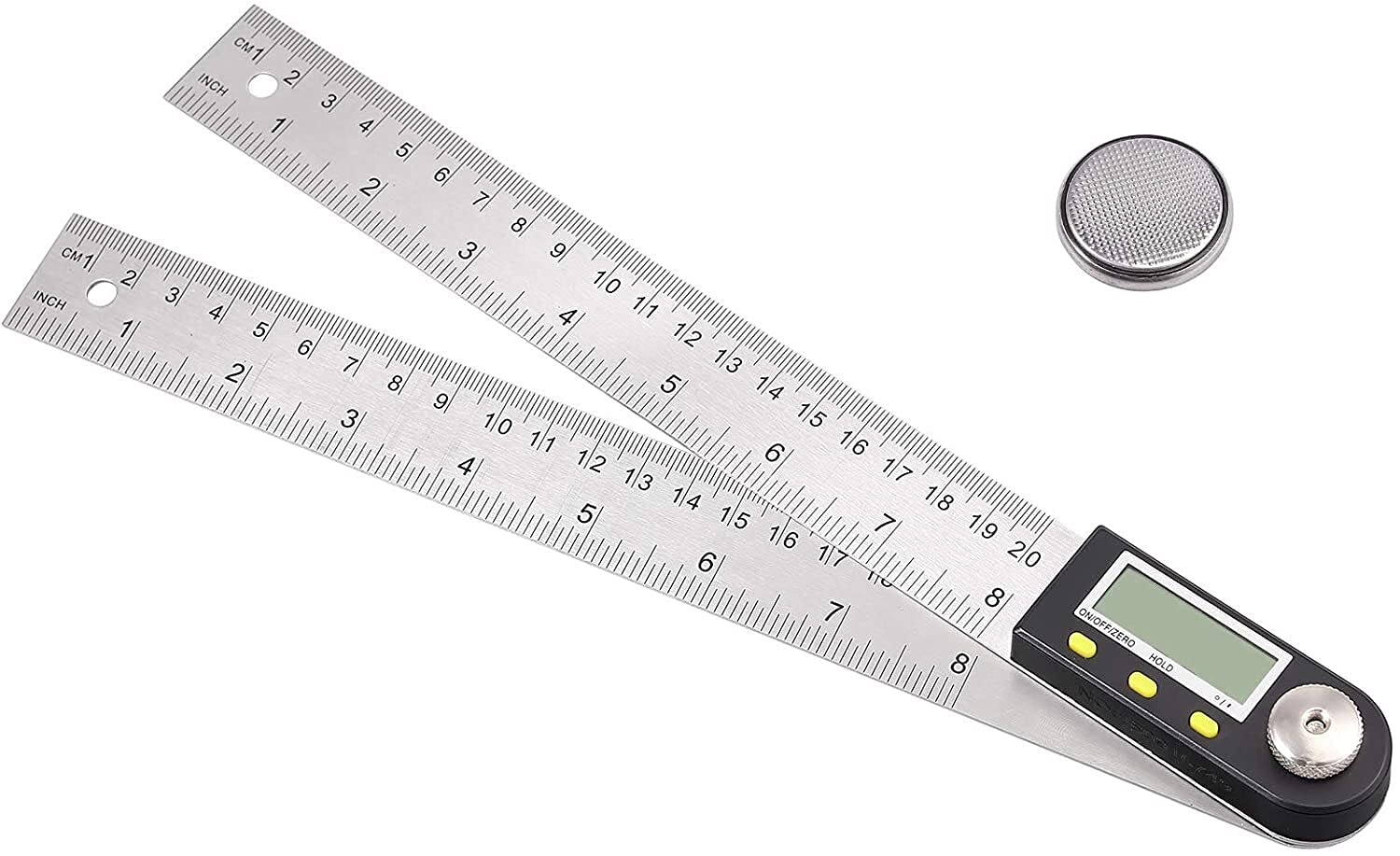 WJJ Digital Angle Finder Goniometro in Acciaio Inox Angolo Finder Righello 0-360 ° for la Lavorazione del Legno Riparazione della Costruzione (Size : 8inch/200mm)