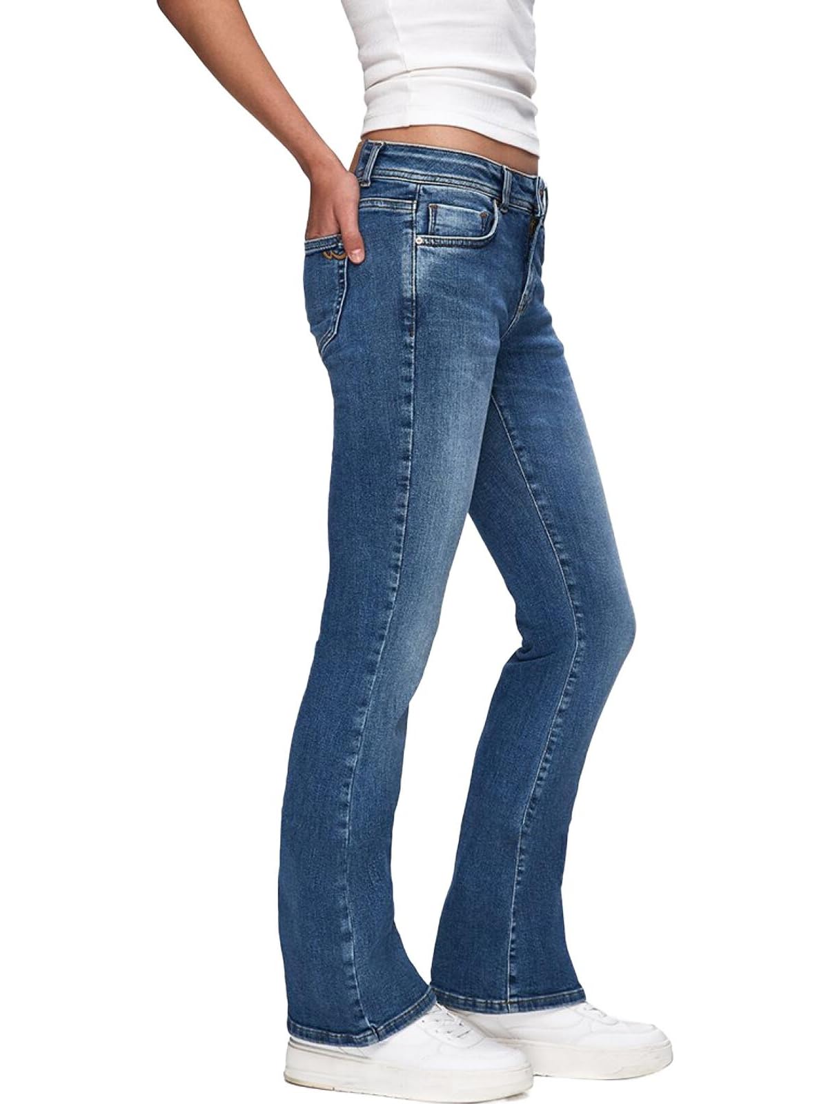 LTB Damen Jeans Juliana - Low Waist - Bootcut - Blau W27-W34 Baumwolle