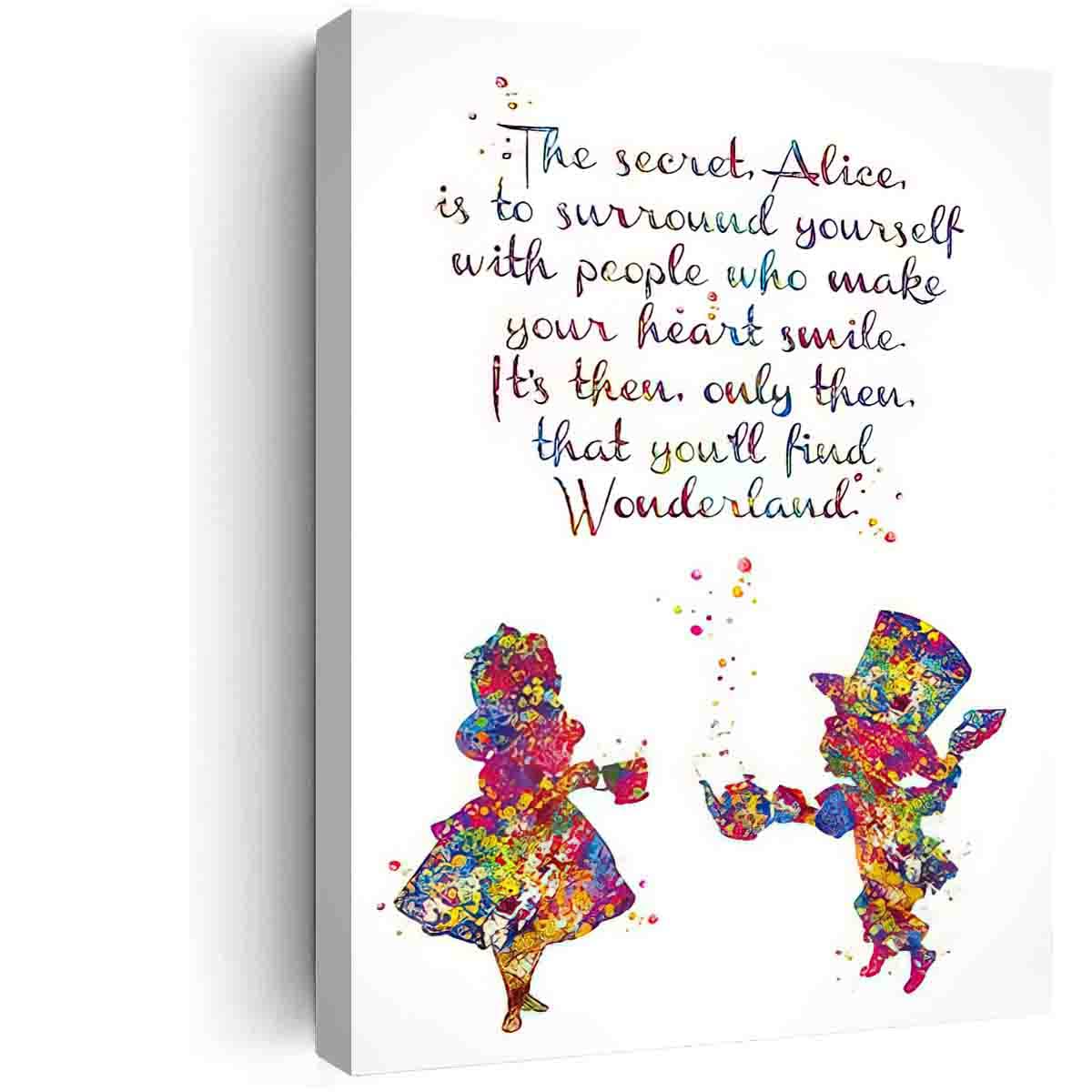 DAVUD Living Room Wal Decor,Watercolor Print inspirational Nursery Wall Art The Secret Quote Wall Decor Home Decor Teen Housewarming Gift Wall Hanging