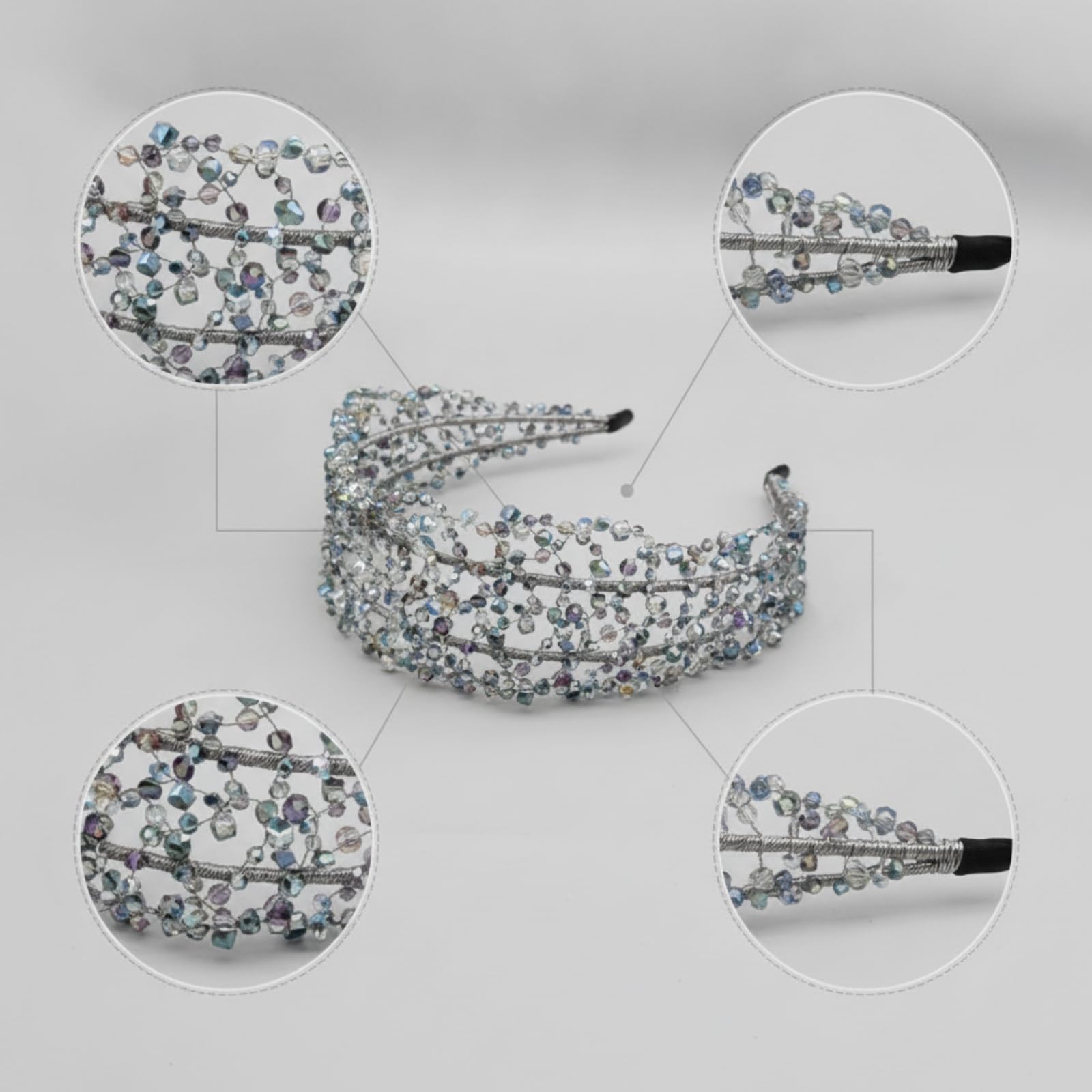Cerchietto Donna Cristallo Fascia Capelli Accessorio Capelli Diadema Eleganza Brillante E Finitura Artigianale Estremità Arrotondate per Comfort