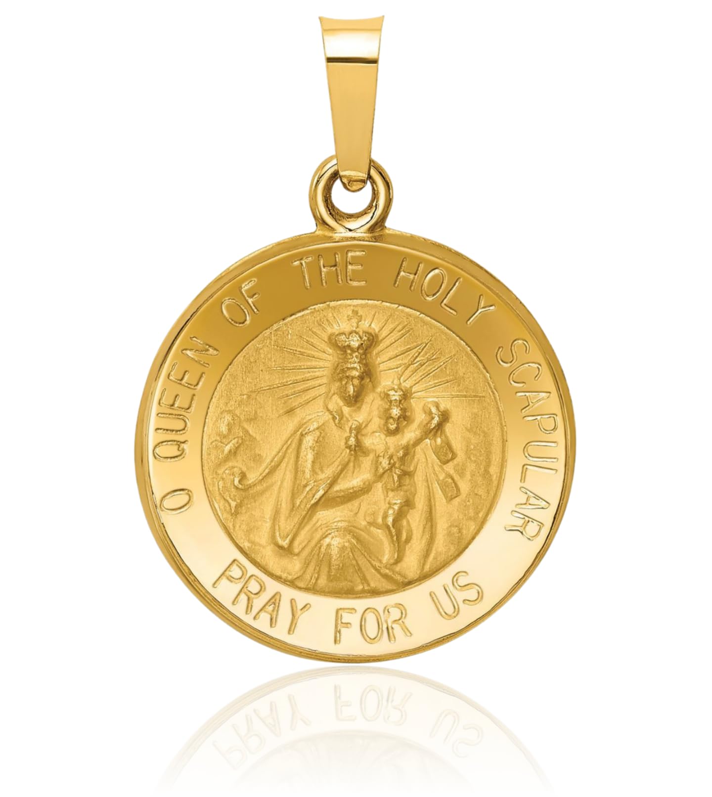 IceCarats 14K Yellow Gold Reversible Medal Pendant Necklace