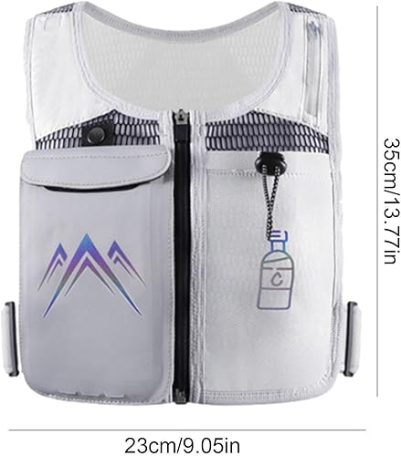 Miniatura 7 de YanHao Chalecos para correr, 16.9 fl oz, chaleco transpirable de entrenamiento reflectante con múltiples bolsillos, chaleco softshell sin mangas,