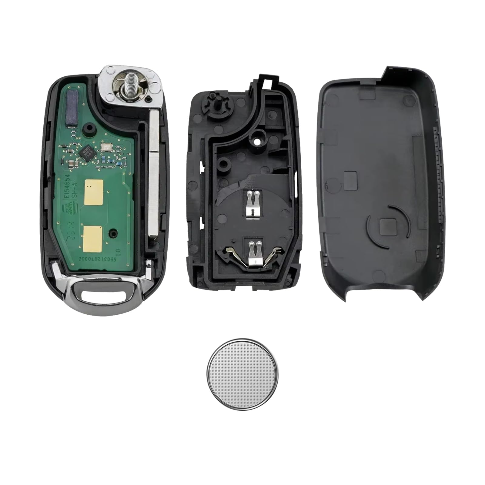 Heart Horse 433Mhz 4 Tasti Fiat 500X Ricambio Chiave per Telecomando Auto | Compatibile con Fiat 500X Tiro Egea 2016-2018 Chiave Cover Guscio con Hitag AES / 4A Chip e SIP22 Lama & Batteria
