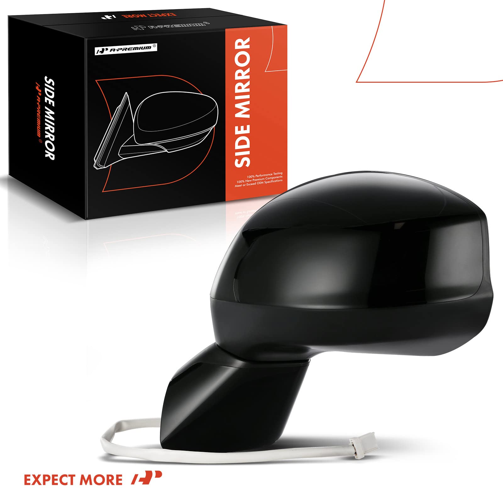 A-Premium Driver Side Power Door Mirror Compatible with Honda Civic 2012 2013 2014 2015 - Non-Heated Manual Folding Black Outside Rear View Mirror - Replace# HO1320261