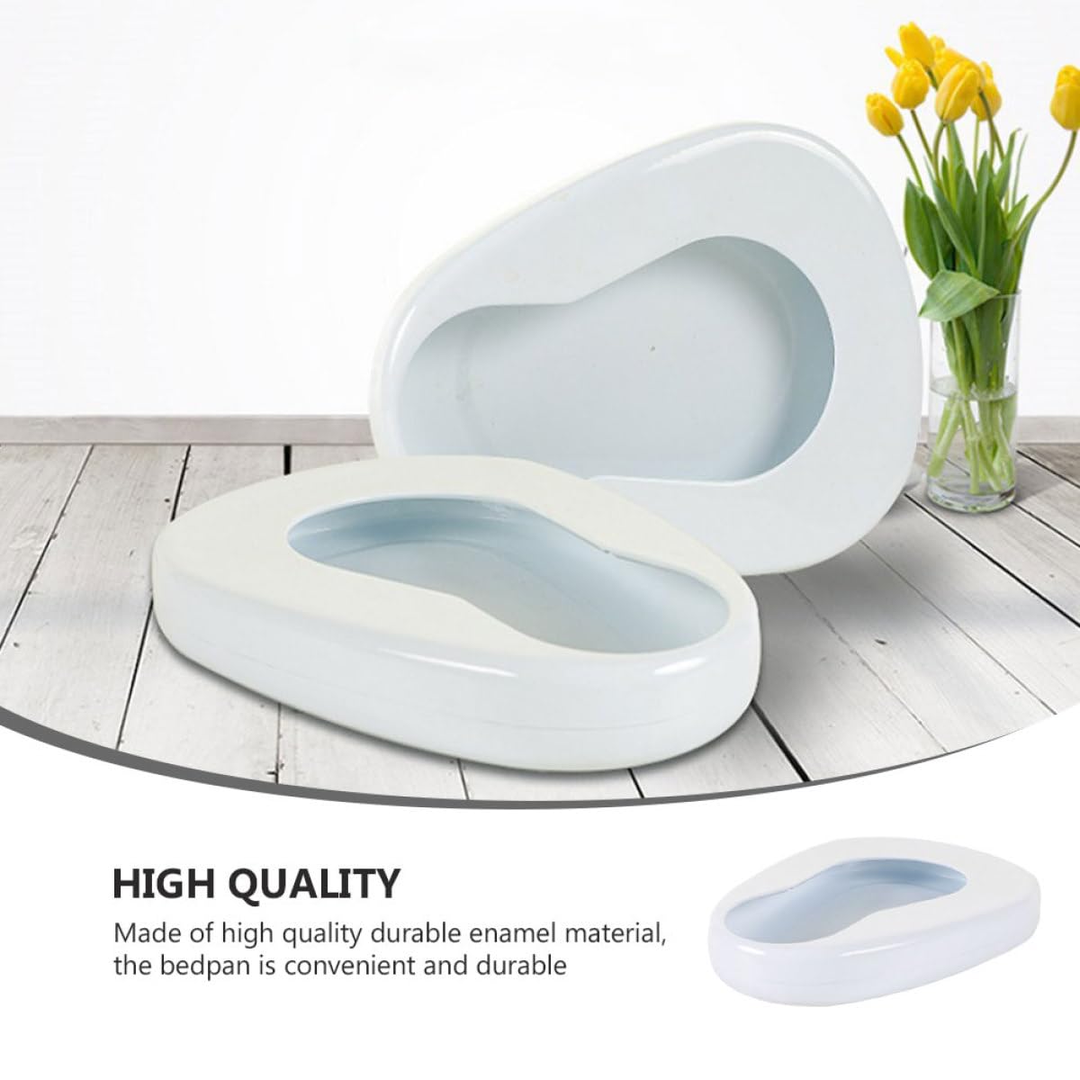 DOITOOL Bettpfanne Design Emaille Ergonomischer aus Form Tragbare mit Praktisches für Bettlägerige Ältere Menschen und Schwangere für Heimgebrauch